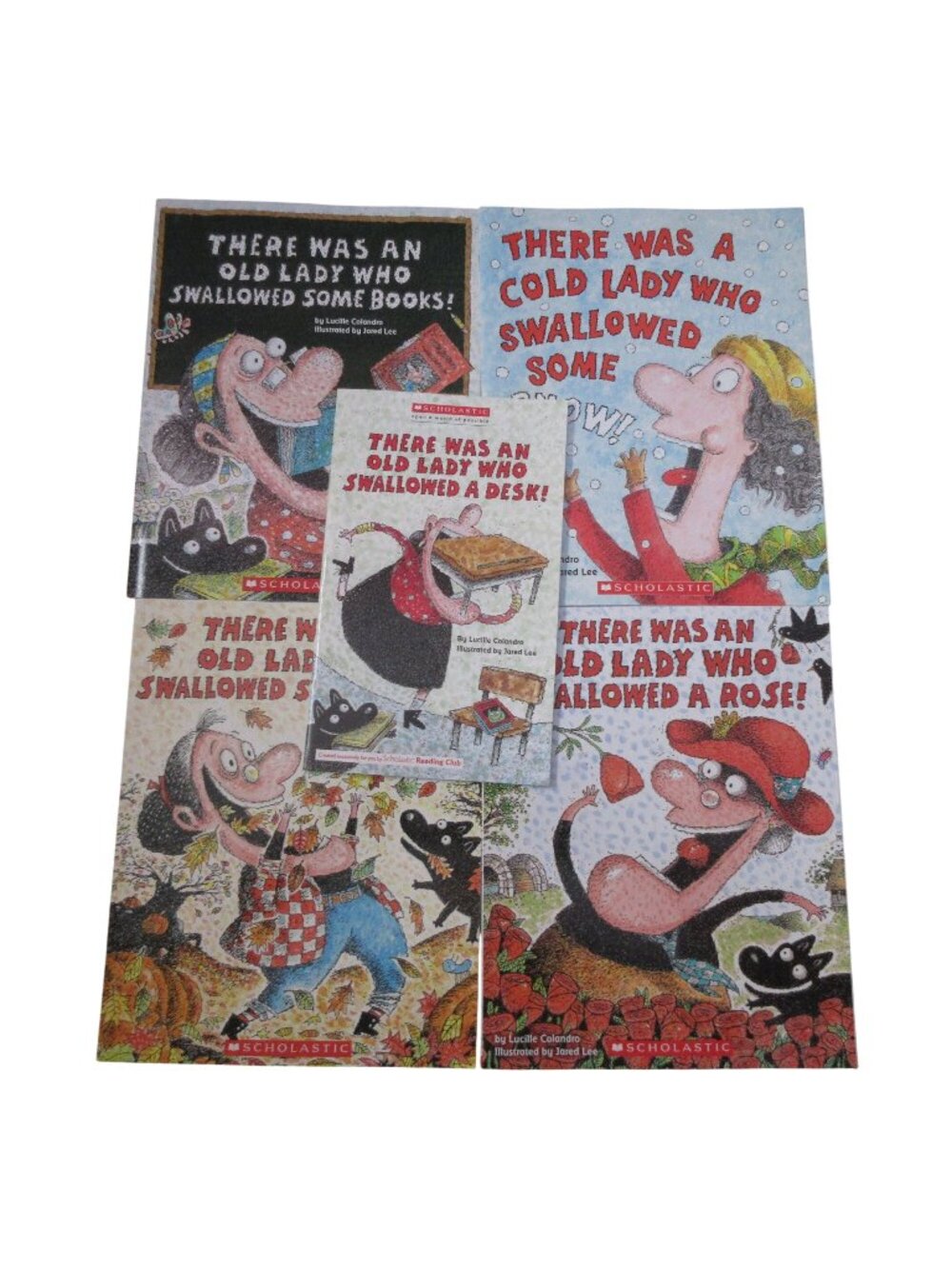 There Was an Old Lady Who Swallowed Some By Lucille Colandro Lot Of 5